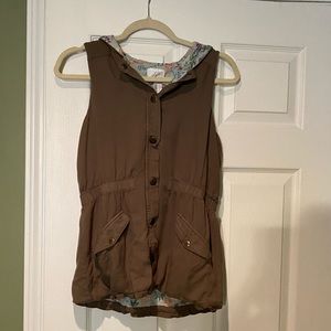 Matilda Jane brown hooded vest size girl’s 16